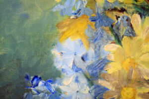 Close-up of the background texture in Jeanne Amen's painting.